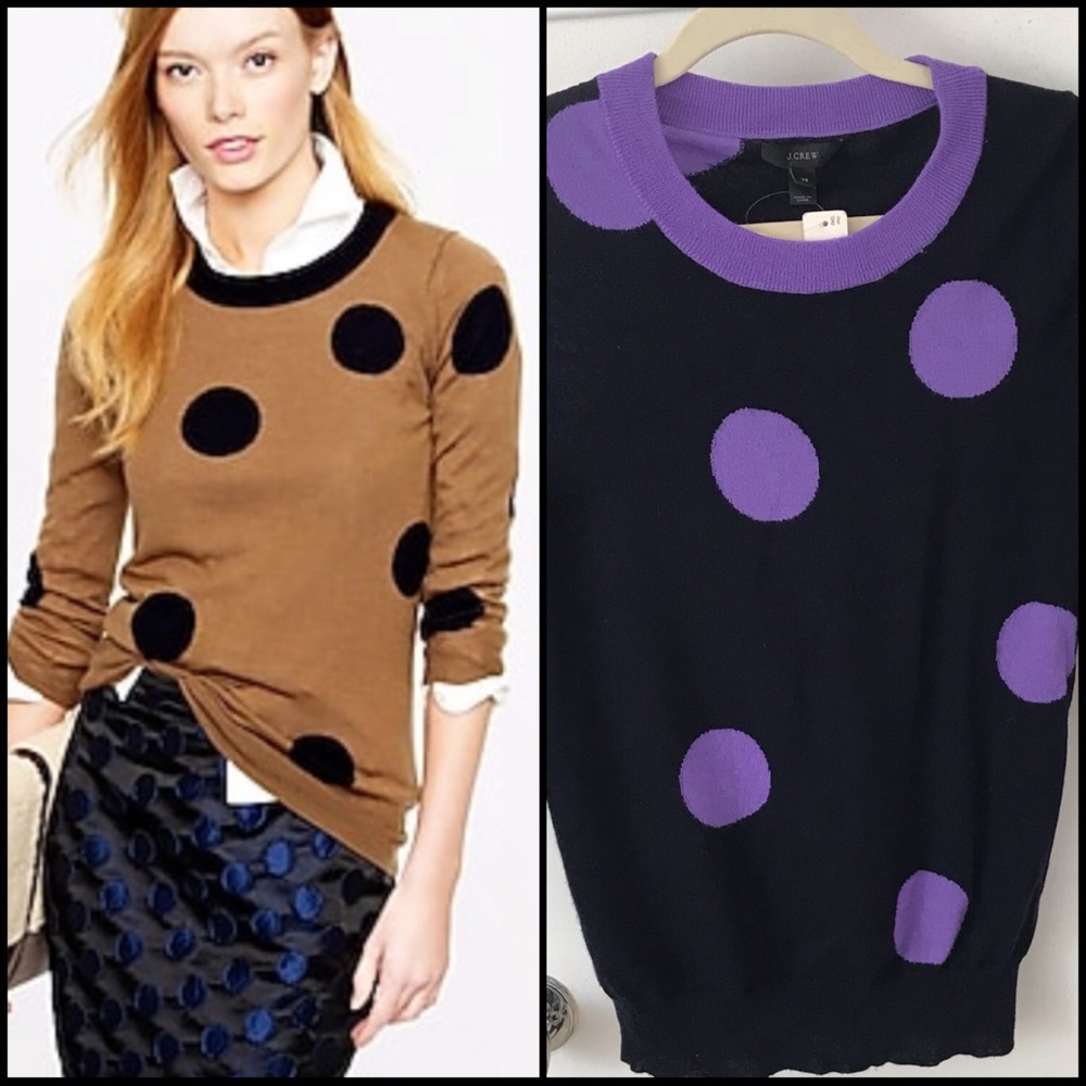 BNWT J. Crew Tippi Polka Dot Wool Sweater XS